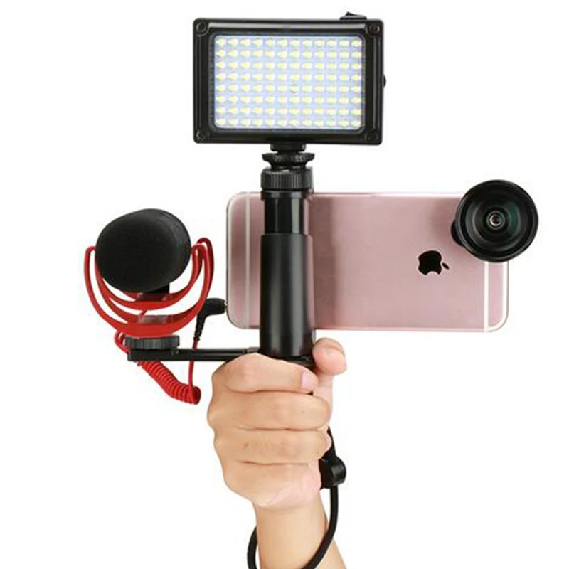 

F-Mount держатель для смартфона с ремешком на запястье, адаптер крепления штатива и крепление холодного башмака для светодиодного светильник ...