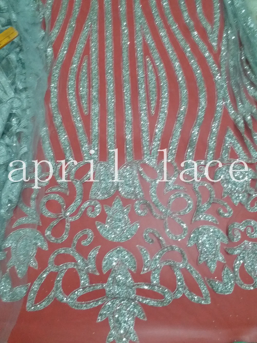 Hh022 Серебряная блестящая сетчатая Тюлевая кружевная ткань для пилы/вечернего