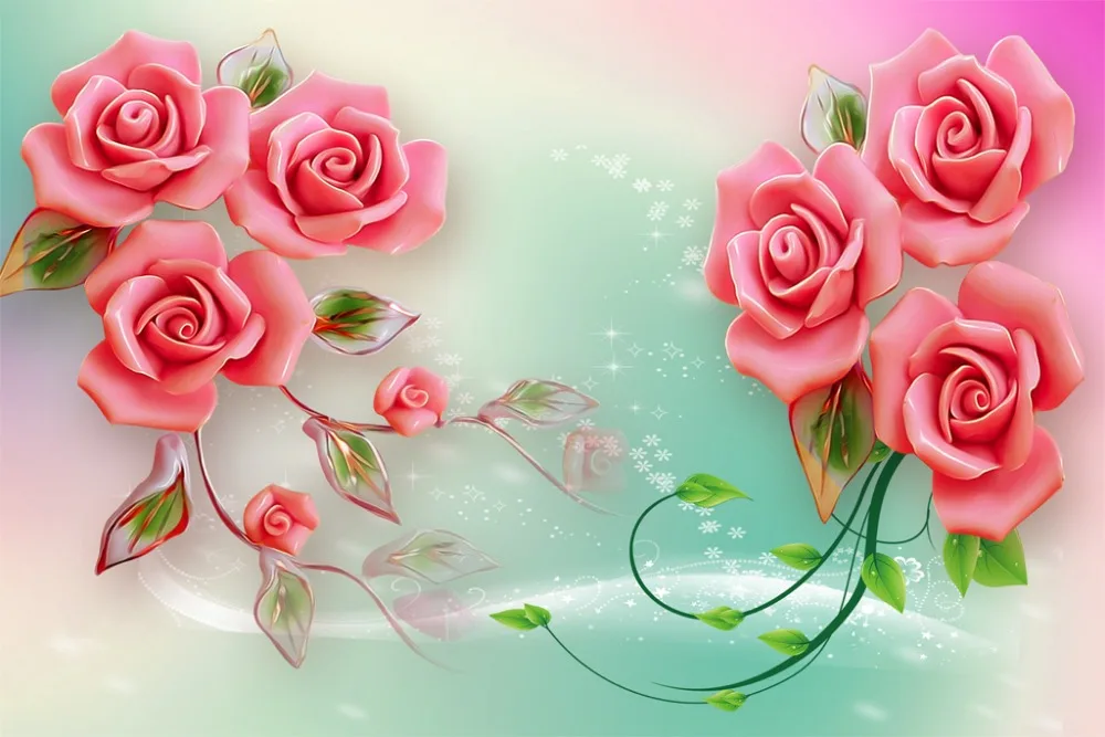 Пользовательские шторы гостиной окна рельефные цветок розы эксклюзивные