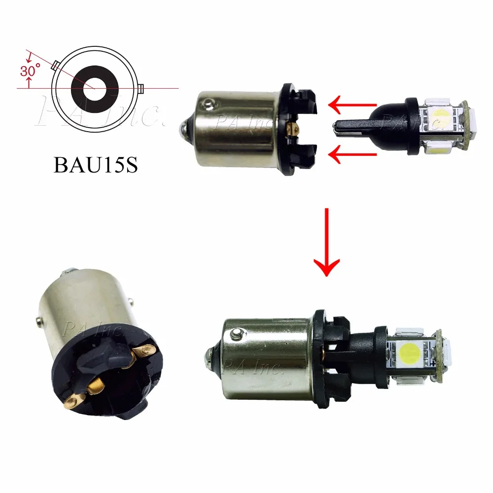 PA LED 20 шт. x Автомобиль Мотоцикл светодиод T10 База лампа Клин BAU15S 1156 лампы гнездо адаптера Запчасти для авто