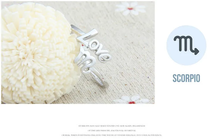 Кольцо из стерлингового серебра 925 пробы с созвездием зодиака модное