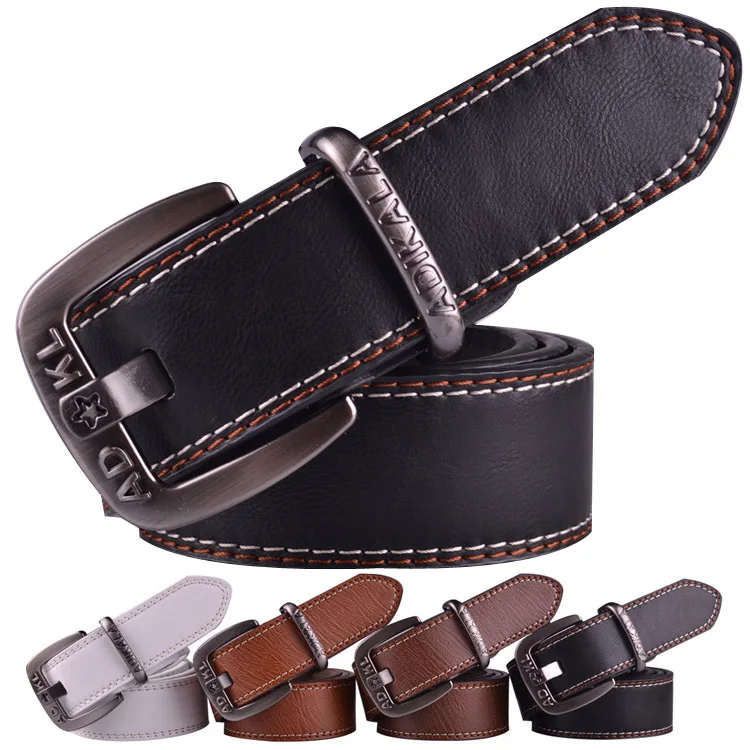 Двойные кожаные ремни унисекс с металлической пряжкой Leren riem|leather belt|belt beltdouble leather