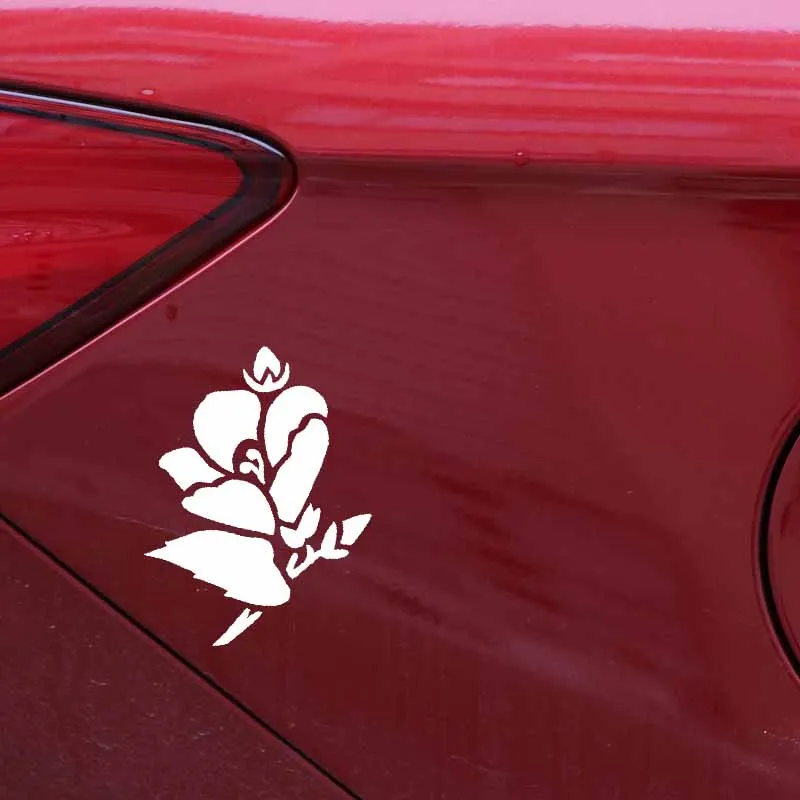 

YJZT 11.5CM*15.9CM Flower Creative Design And Decoration Car Sticker Vinyl Decal Black/Silver C23-0448