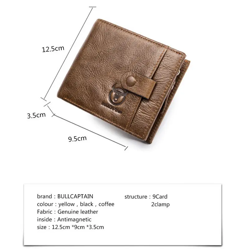 

Men Wallet 100% Genuine Leather Wallet Men New Brand Purses for men Wallet Zipper Coin Purse Wallets With Gift Box