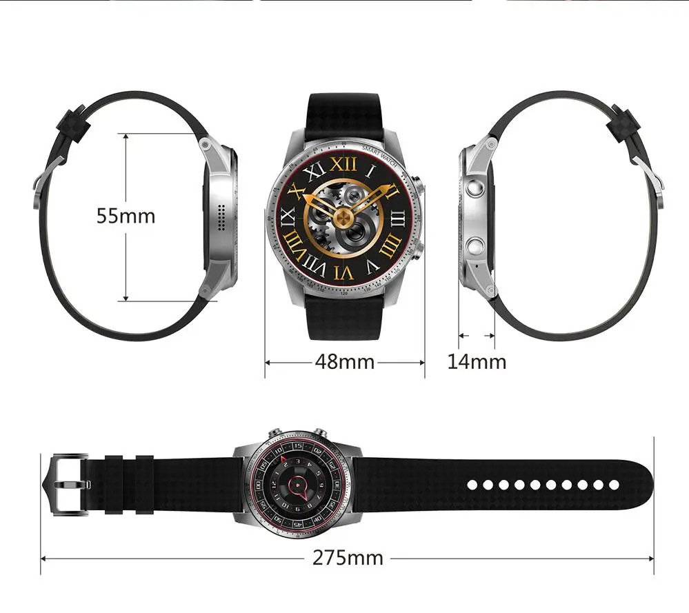 Kingwear KW99 3g Смарт-часы телефон Android 5,1 MTK6580 четырехъядерный 16 Гб ПЗУ монитор сердечного ритма шагомер gps анти-потеря Смарт-часы