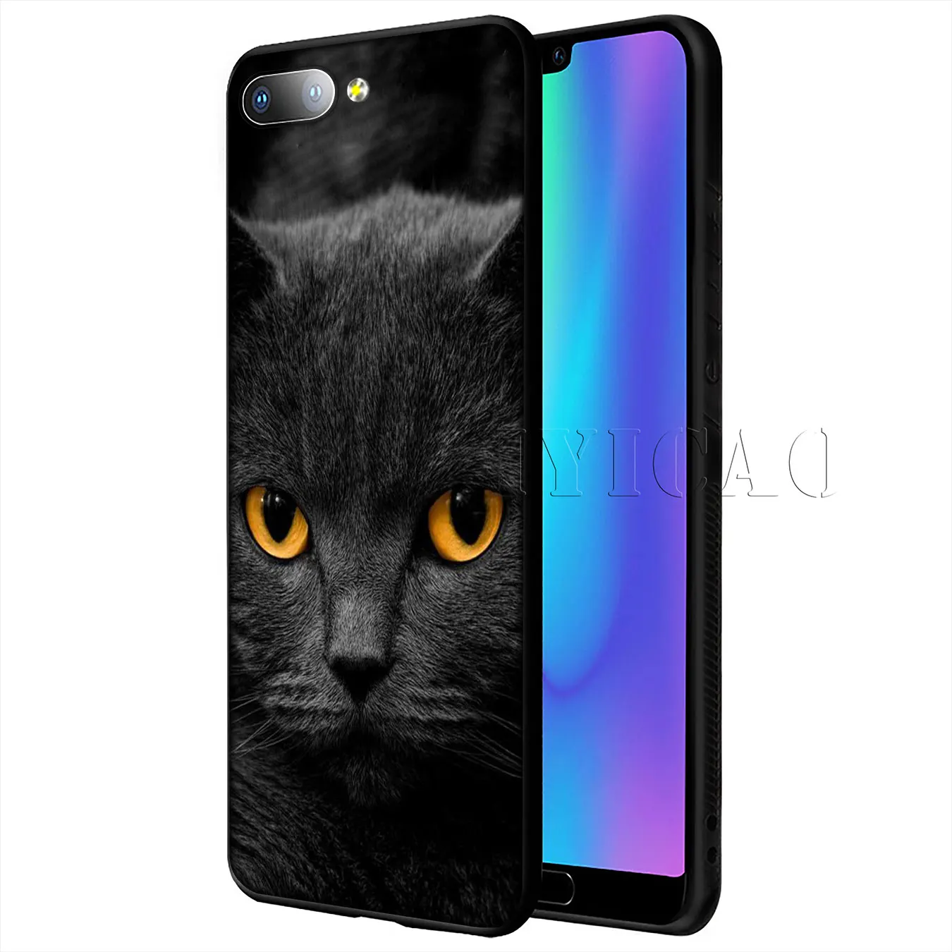 IYICAO British Shorthair cat Top Design Soft Case for Huawei Y9 Y7 Y6 Prime 2019 Honor 20 8C 8X 8 9 9X 10 Lite 7C 7X 7A Pro |