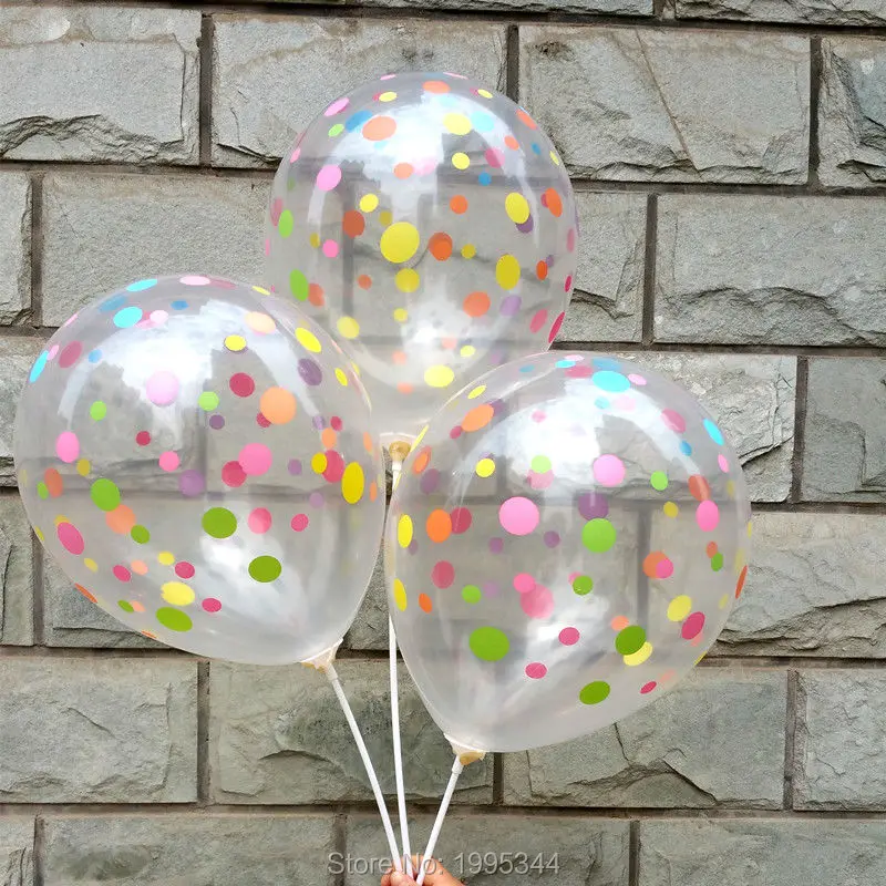 Горячее предложение! Новый 12-дюймовый воздушный шар в горошек прозрачный