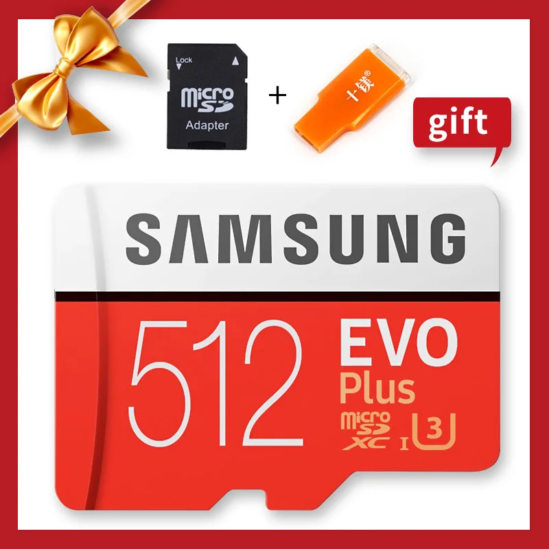Карта Microsd SAMSUNG 256G 128 Гб 64 ГБ 32 ГБ 16 ГБ 8 ГБ 100 МБ/с./с класс 10 U3 U1 SDXC класс EVO+ Micro SD карта памяти TF флэш-карта - Емкость: 512GB U3 95MBS KT