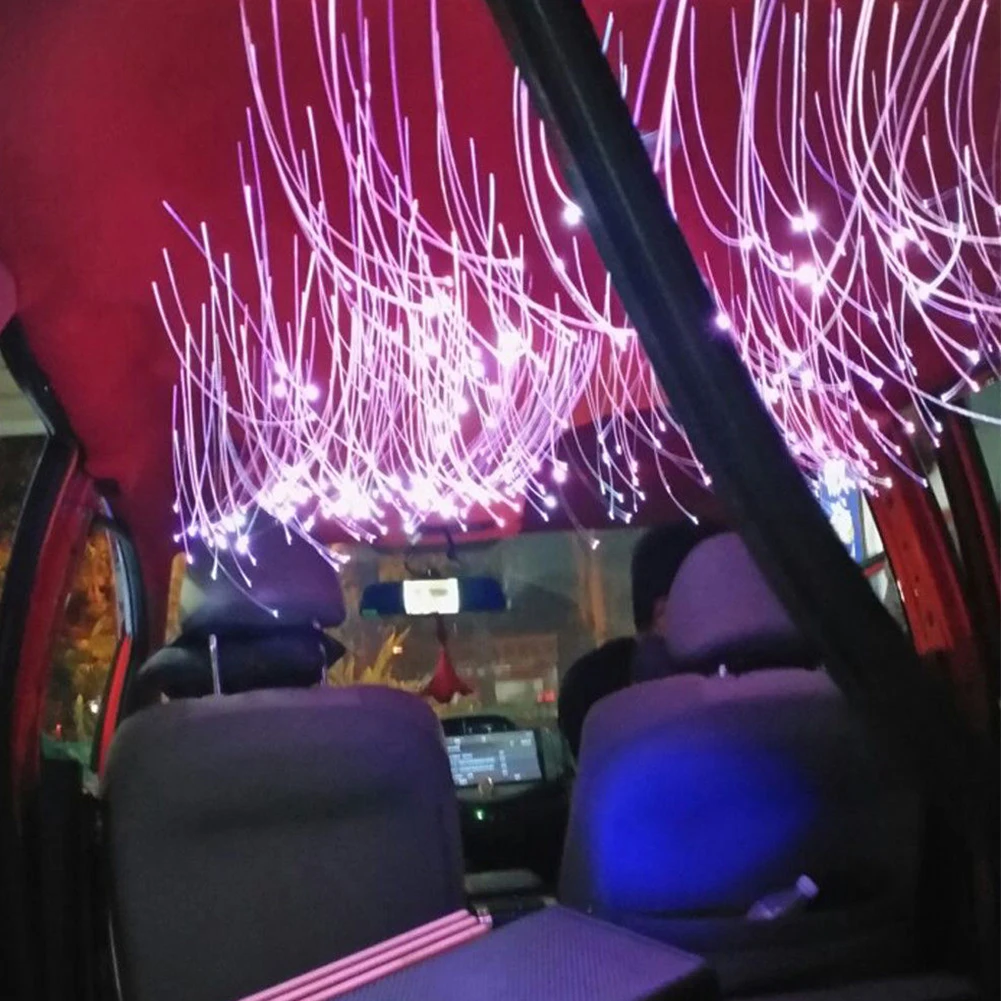 Супер яркий светодиодный декоративный излучатель автомобиля крыша волоконно