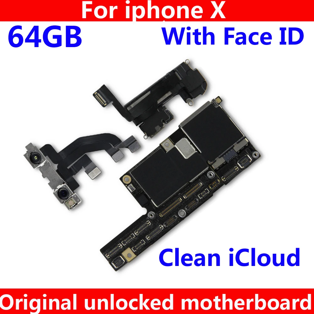 Оригинальная логическая плата IOS для iphone X 64 ГБ полностью разблокированная