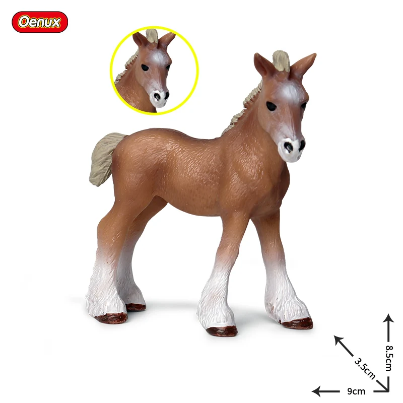 without box Oenux, животные на ферме, Милая модель, фигурка, альпака, корова, фигурки лошадей, овец, коз, миниатюрная развивающая игрушка для детей - Цвет: without box