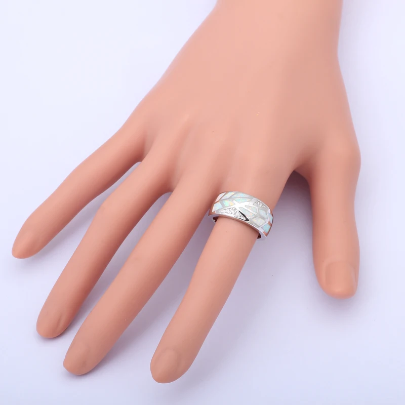 Сияющий циркония Кольца для свадьбы штампованные Серебристый Белый огненный