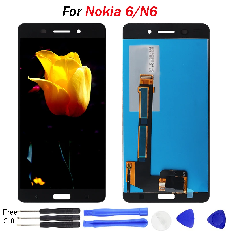 Оригинальный Для Nokia 6 ЖК дисплей сенсорный экран дигитайзер сборка запасная