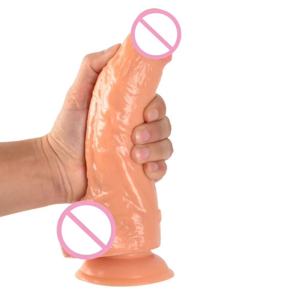 Очень толстый большой фаллоимитатор с присоской реалистичный конский пенис