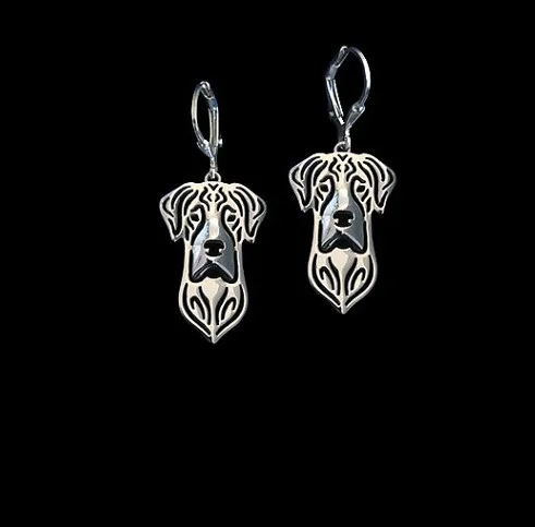 

Great dane dog Stud Earring golden color plated mini animal Earing jewelry
