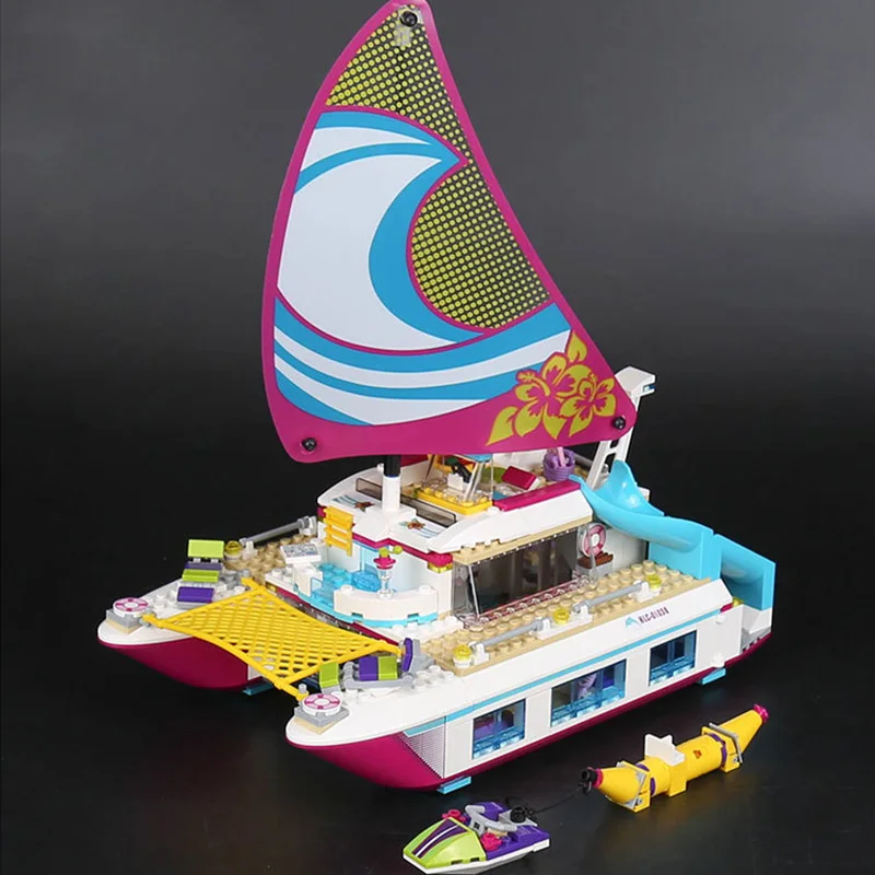 651 шт Друзья Девушки серии строительные блоки игрушки солнечный катамаран дети