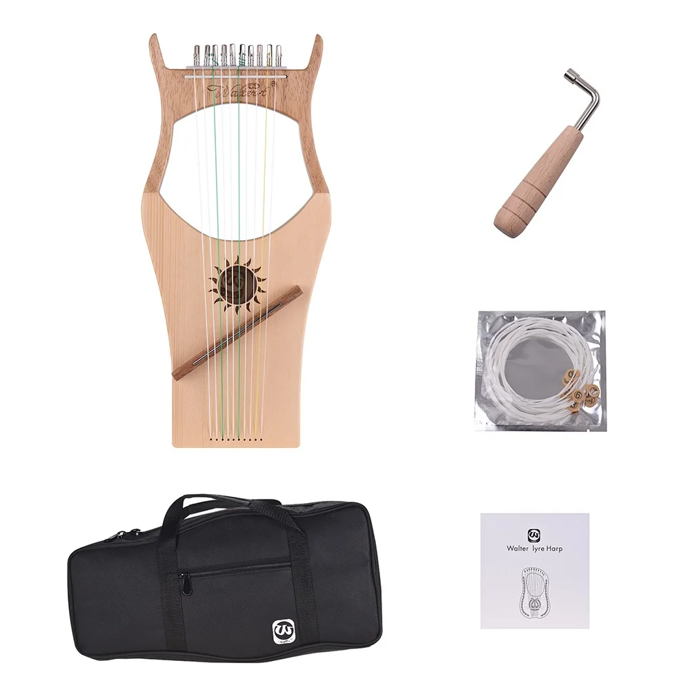 WH03 10-String деревянный Лира Арфы нейлоновыми струнами из розового дерева Topboard