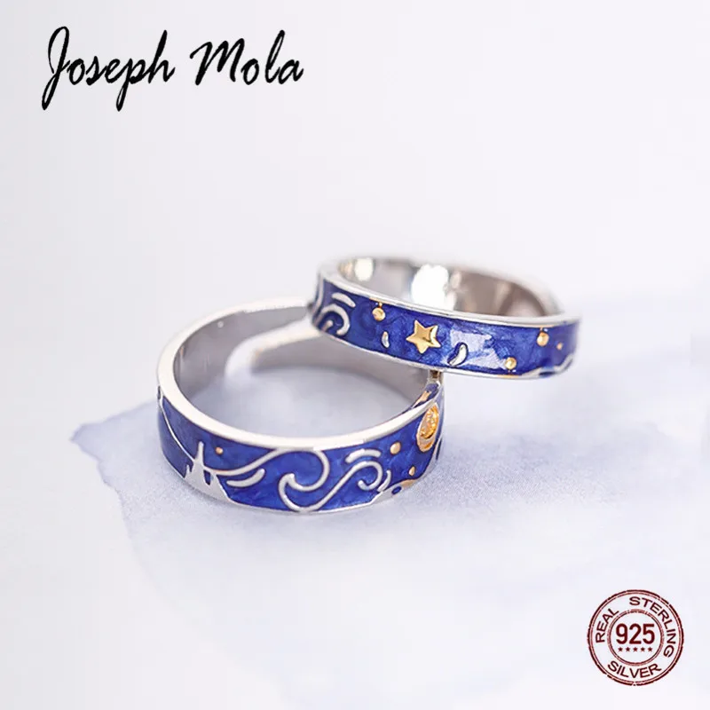 Joseph Mola 925 пробы серебряное Ван Гог звездное небо Золотая Звезда луна изменяемое с