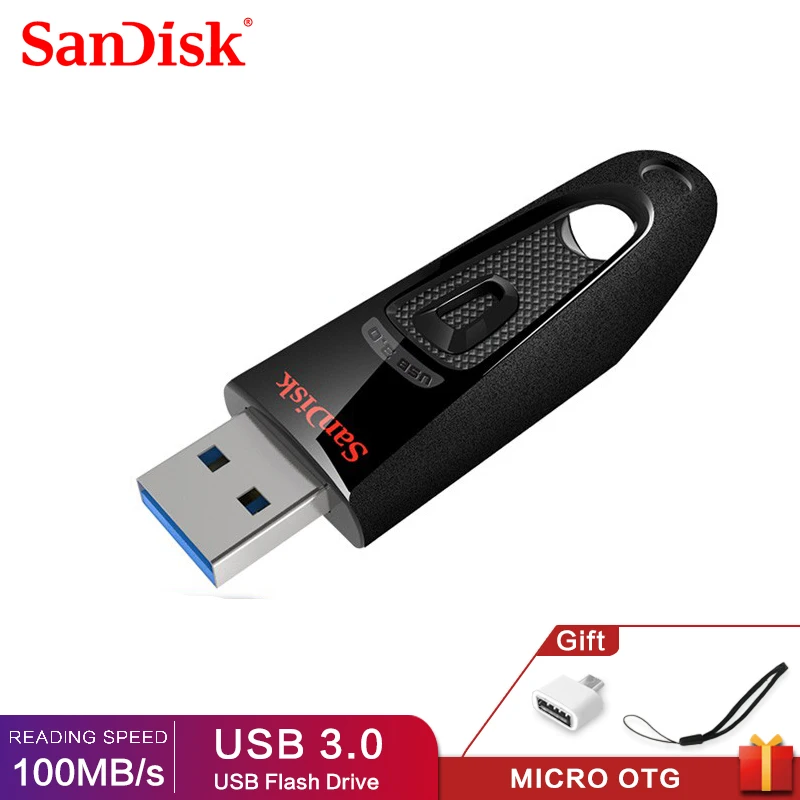 Двойной Флеш накопитель SanDisk флешки 16 Гб оперативной памяти 32 встроенной 64 ГБ 128 256