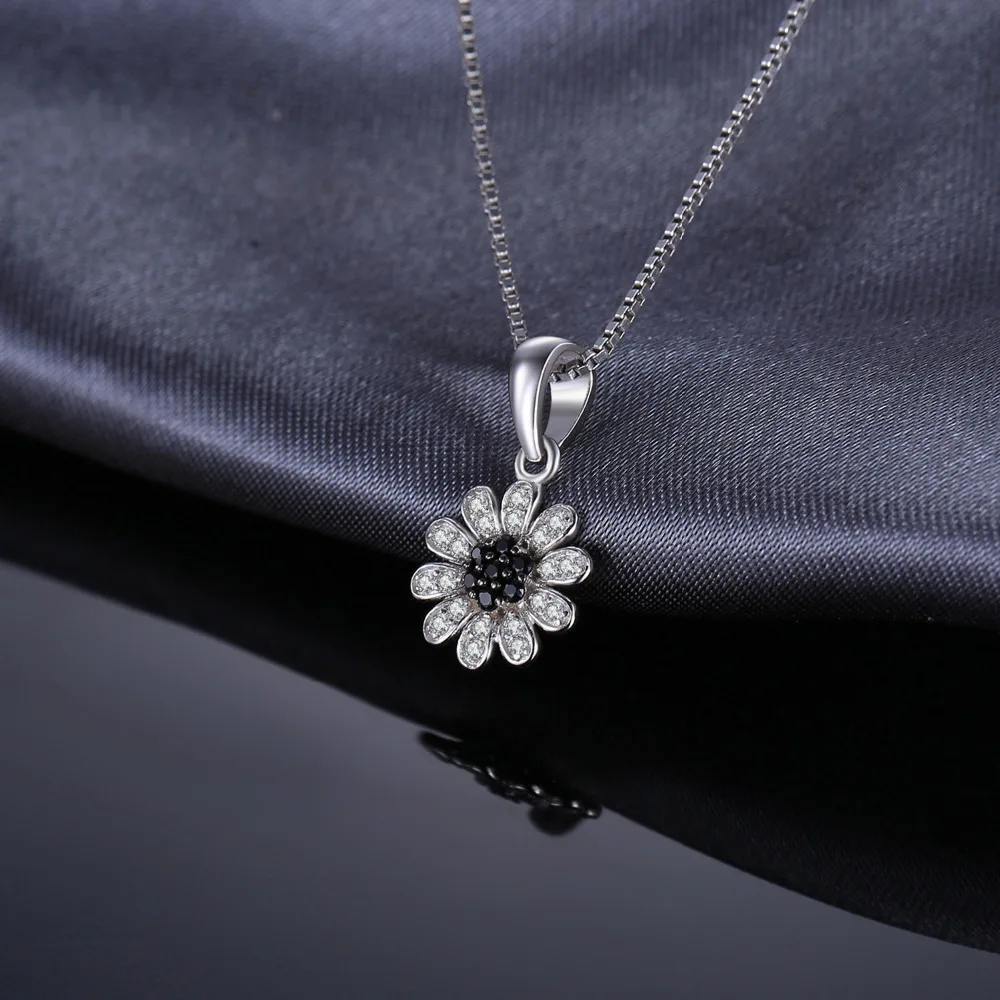 Jewelrypalace цветок черный шпинелей Ожерелья для мужчин Подвеска Для женщин из