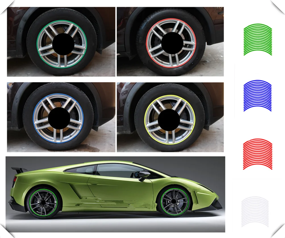 Колеса автомобиля и мотоцикла светоотражающие наклейки DIY Изменение форма для Ford
