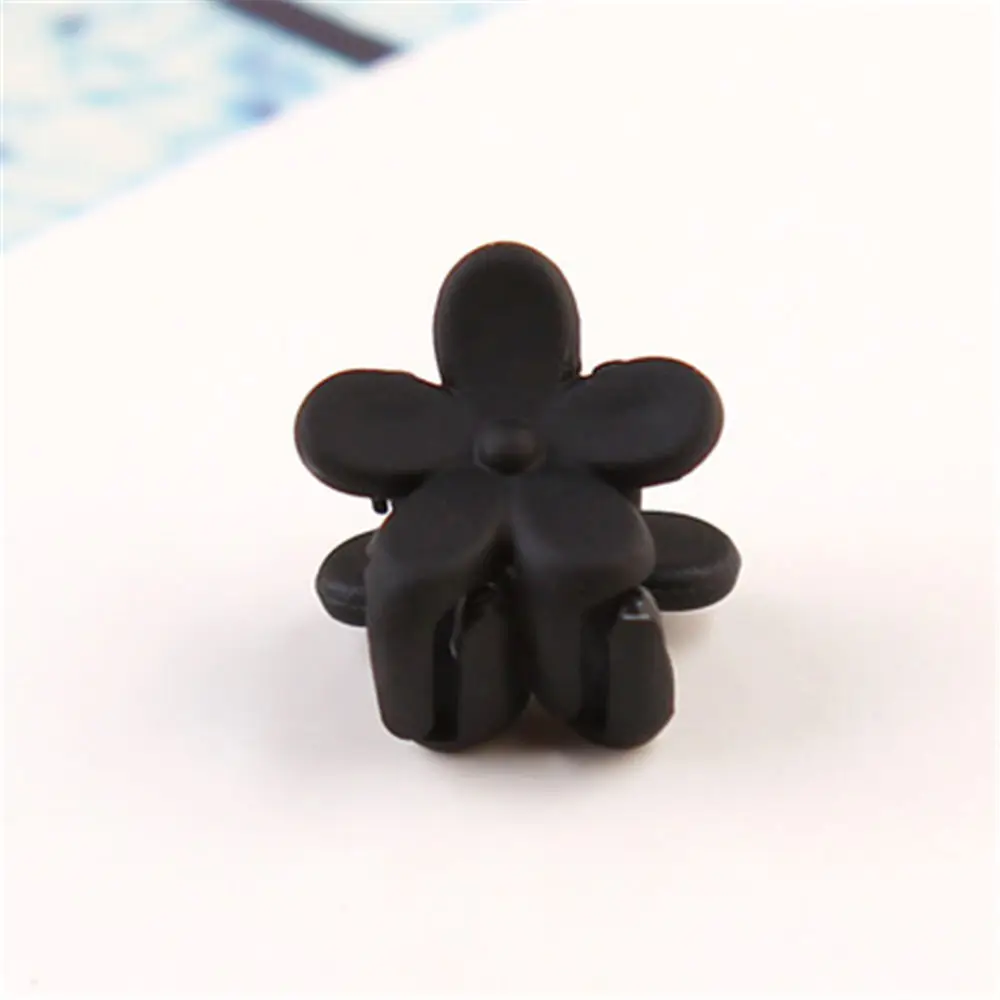 black 10 шт. новые модные маленькие заколки для волос для маленьких девочек, милые заколки для волос карамельного цвета с цветком, детские заколки, аксессуары для волос - Цвет: black