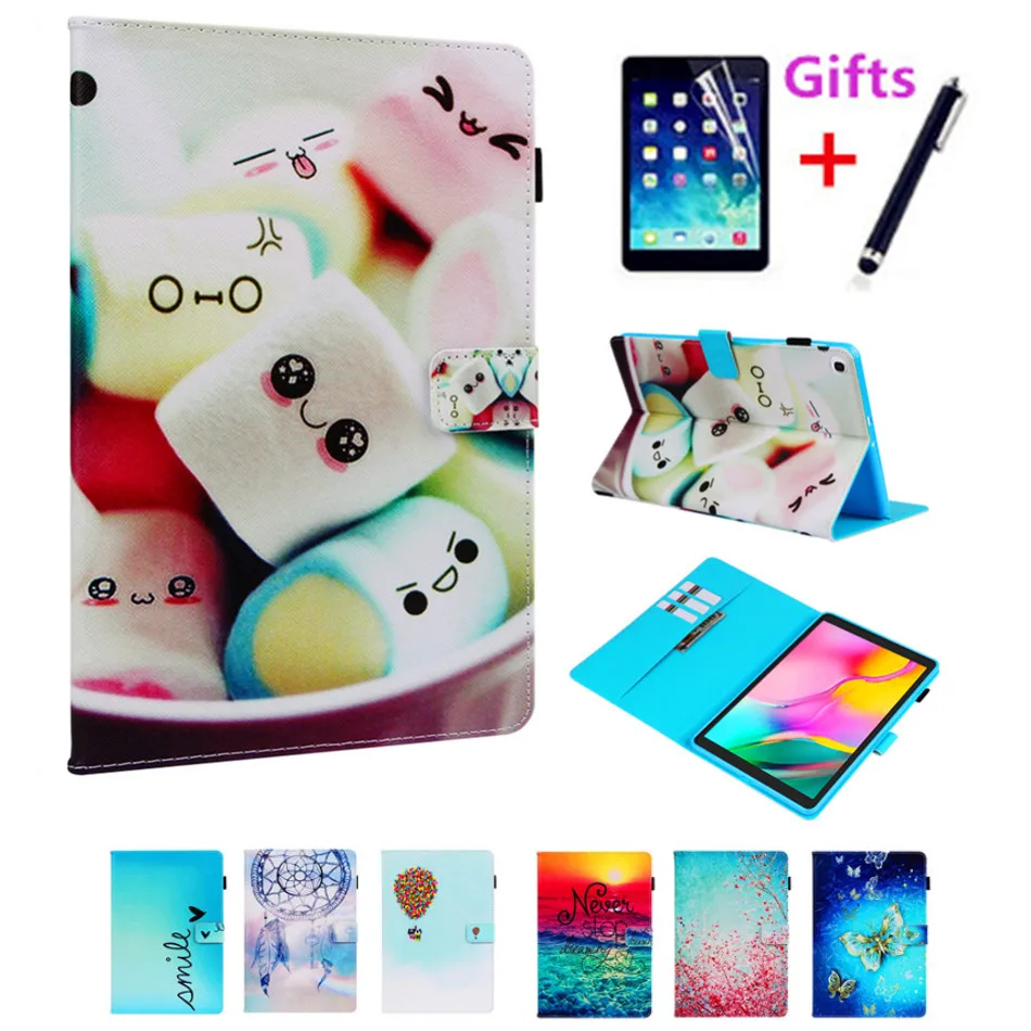 Модная покрашенная Крышка корпуса для Samsung Galaxy Tab A 10,1 T510 T515 SM-T510 SM-T515 Funda Подставка для планшета оболочка+ пленка+ ручка
