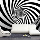 Черно-белые фотообои с крутящимися линиями, современные абстрактные 3D фотообои из искусственной ткани для гостиной, телевизора, дивана, офиса, художественное настенное покрытие
