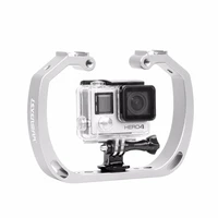 diving underwater aluminum selfie monopod mount double arm tray handheld for gopor action camera holder