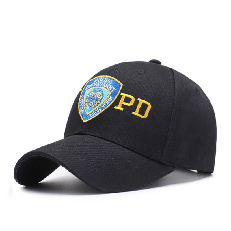 Новая модная полицейская бейсбольная Кепка с вышивкой NYPD тактическая Кепка s для мужчин и женщин уличная армейская кепка Повседневная шляпа для отца Мужская Snapback Casquette - Цвет: Черный