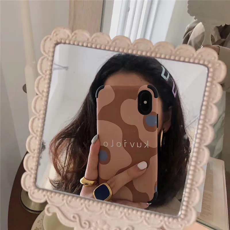 JIBAN чистая Красный Ретро Цветы Чехол для телефона Iphone Xs Max/XR X Роскошные Твердый
