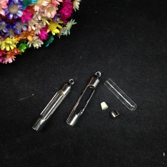 2 компл./лот прозрачная труба металлический медальон Стекло Клетка подвеска для