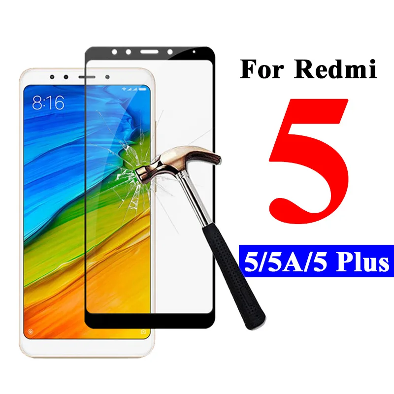 Защитное стекло с полным покрытием для xiaomi redmi 5 plus защита экрана xiomi readmi 5a a5