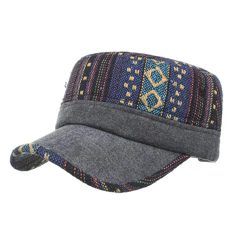 Fashion New Autumn Winter On The Woolen National Style Color Matching Classic Popular Flat Cap Versatile Comfort | Аксессуары для