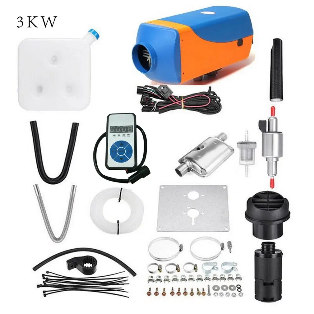3Kw Digital Switch 2/3 кВт 5 кВт 8 кВт нагреватель с одним отверстием Воздушный стояночный нагреватель поворотный переключатель ЖК-переключатель и цифровой переключатель с глушителем - Название цвета: 3Kw Digital Switch