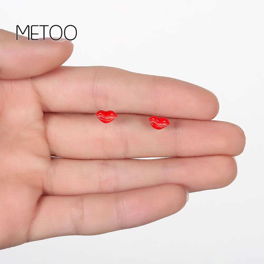 Новые серьги гвоздики для красных губ METOO гипоаллергенные керамические ручной
