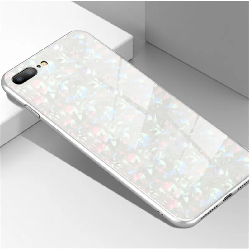 Чехол с узором из закаленного стекла для iPhone XMAX X покрытие мягкого ТПУ