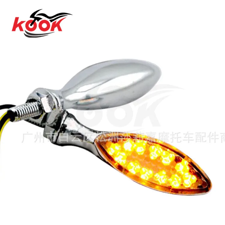 Хромированный Светодиодный указатель поворота мотоцикла для Harley Davidson