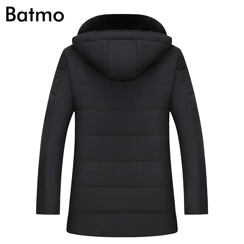 Мужская теплая парка Batmo куртка на 2018 белом утином пуху с капюшоном зима
