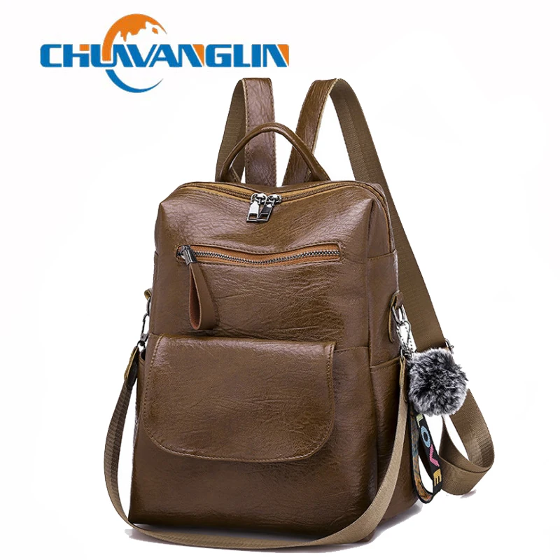 Chuwanglin новые винтажные кожаные рюкзаки для женщин школьные сумки Модный мягкий
