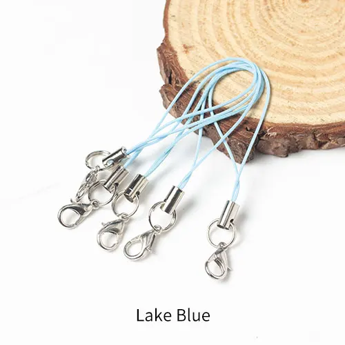 Lake Blue 100 шт цветные двойные круглые застежки-карабины, ремешок, шнур для сотового телефона, мобильные ремни, рукоделие, подвеска, материалы ручной работы - Цвет: Lake Blue