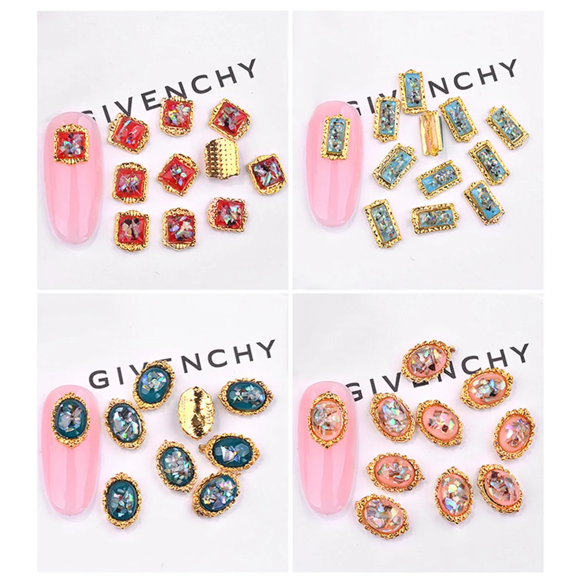 3D дизайн ногтей ювелирные изделия драгоценный камень сплав металлическая