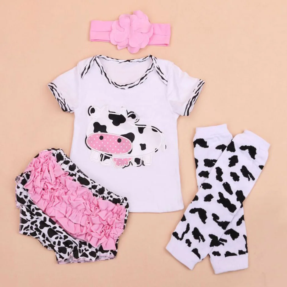 Комплект одежды из 4 предметов с изображением коровьего молока Одежда для