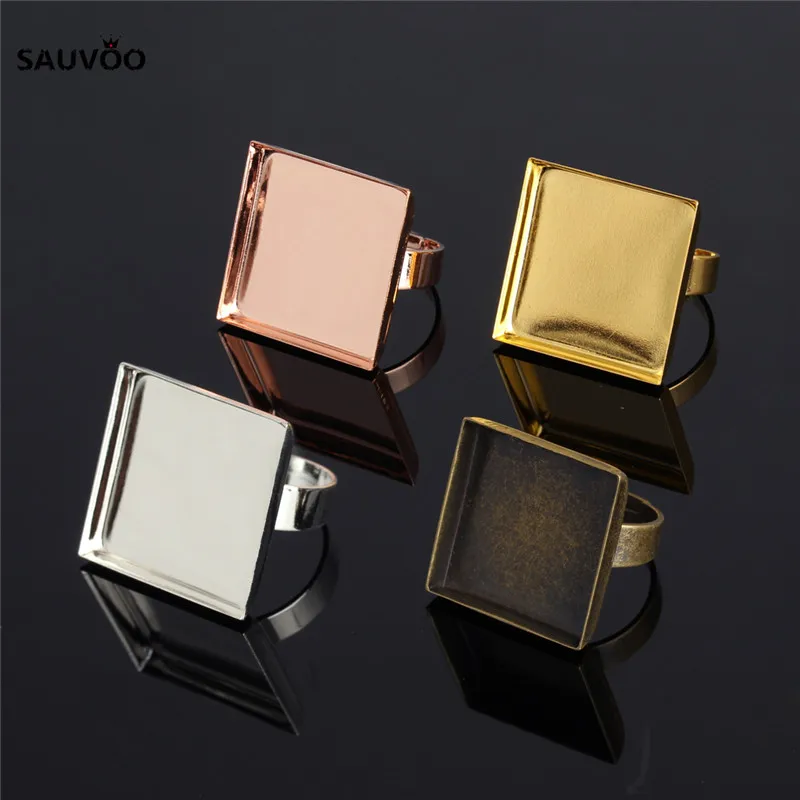 10 шт. золотистого серебряного бронзового цвета медное пустое кольцо базовый