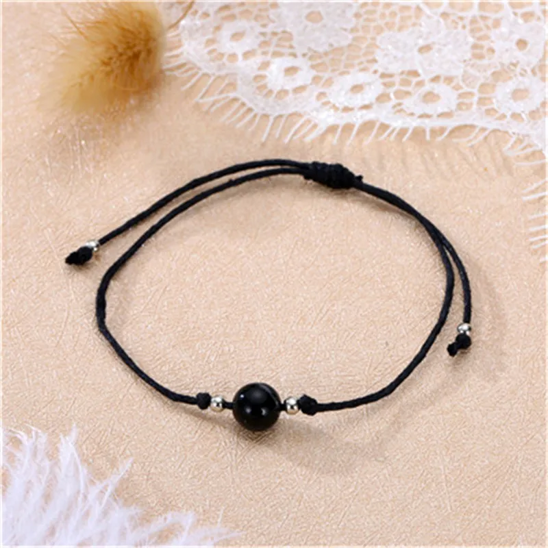 Dayoff Korea Adjustable Rope Chain Round Resin Bracelets Simple Colorful Cute Bead Bracelet Lucky Jewelry B114 | Украшения и