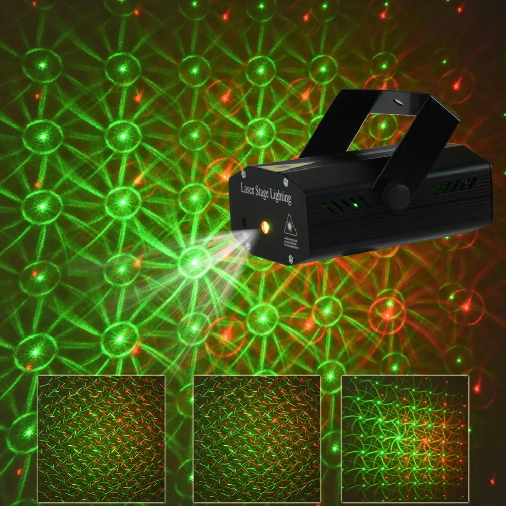 Retail sale 150mW 4in1 Mini  Laser stage lighting effect laser projector party dj disco light 110-240V With Tripod