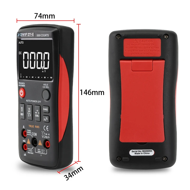 Цифровой мультиметр ZOYI ZT X True RMS Автоматический диапазон Вольтметр постоянного и