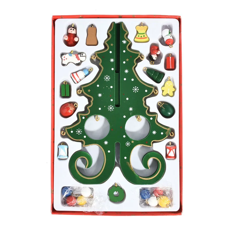 Новинка 2018 красное зеленое белое украшение для стола сделай сам Деревянная