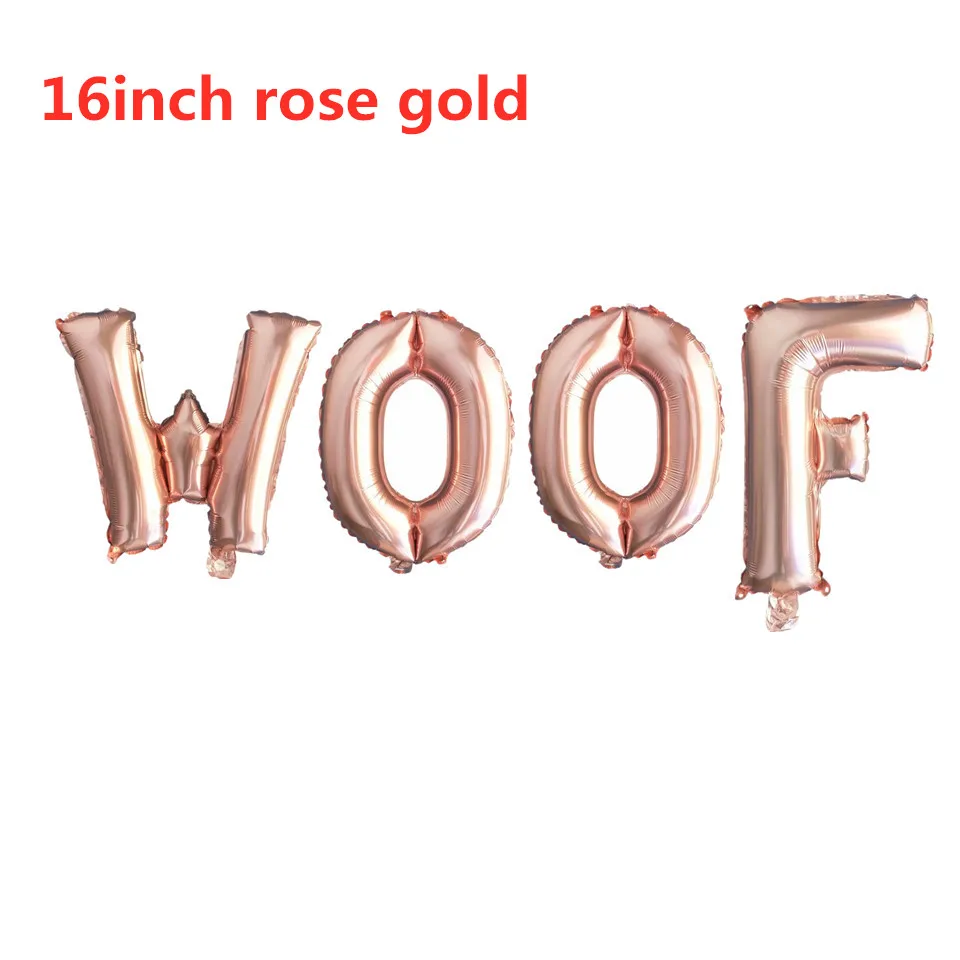 rose gold Розовое золото Гав клипсы для воздушных шаров для собак на день рождения вечерние украшения Письмо Фольга воздушные шары на день рождения воздушные шары животного Globos собаки для вечеринки в стиле сафари Декор - Цвет: rose gold