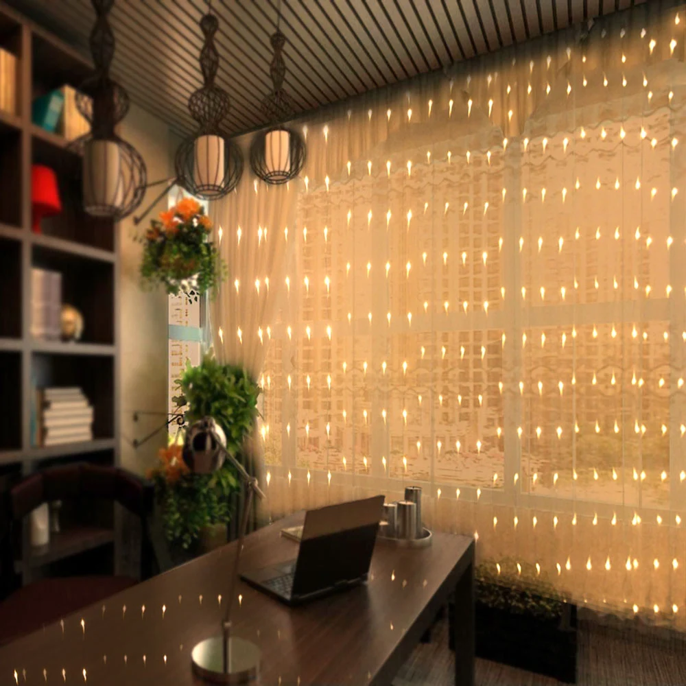 Оконные Занавески светодиодные гирлянды рождественские сказочные огни гирлянда